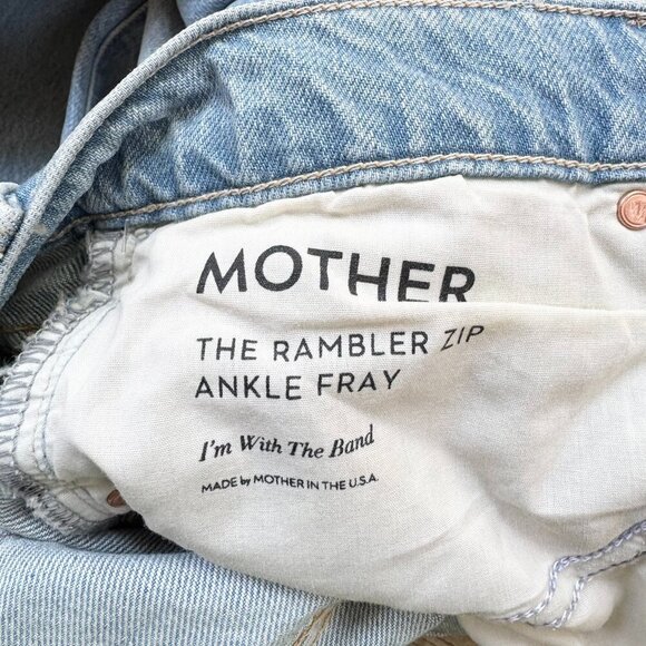 New MOTHER Superior The Rambler Zip Ankle Fray Jeans in Light Blue With The Band - Picture 9 of 15